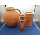 Stoneware jug and wine cooler plus salt glazed bottle
