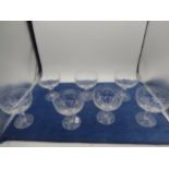 7 etched stuart crystal champagne glasses