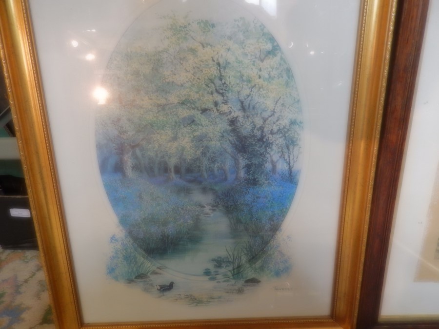 gilt framed picture Nelson, Tavener print and vintage 'forest glade' picture - Image 2 of 3