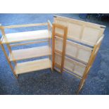 Pair of market traders / dealers folding stacking bookcases 71 cm wide 28 deep 94 tall