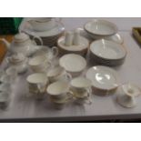 Part dinner service: 8 plates, 8 side plates, 8 bowls, 8 egg cups, 6 cake plates, 8 saucers, 8 cups,
