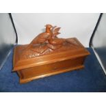 Vintage Carved Wooden Musical Box missing works