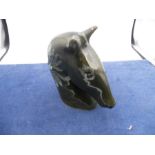 Retro Pottery Horse Head 6 1/2 inches tall