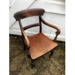 Antique mahogany bar back armchair