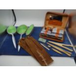 mens grooming set, ladies dressing table items, suede gloves and glove stretchers
