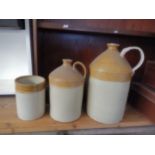 2 flagons- Large is Doulton Lambert (repair to handle) and pot