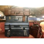 4 vintage suitcases and bag