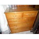 Vintage Pine 2 short over 3 long chest of drawers 42 inches wide 41 tall