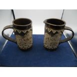 Quantock Pottery Tankard and Jug both 8 inches tall