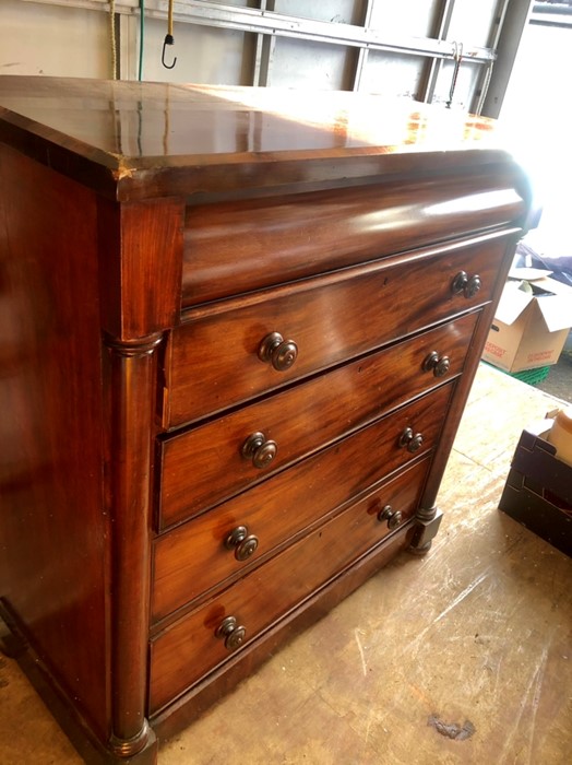 Victorian Mahogany Scottish Chest of Drawers 46 1/2 inches wide 50 1/2 tall