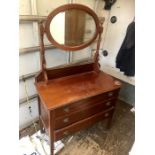 Edwardian 3 drawer mahogany dressing Table 93 cm wide 45 deep 80 tall excluding mirror