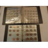 collectors range album with 33 Geo VI 1\-x 60 + 1d and coin album with about 25 florins
