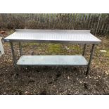 Stainless Steel Top work‘ prep table from local hotel clearance 180 x 60 cm 90 tall