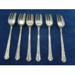 6 silver cake forks