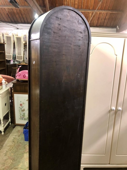 1930s Oak Deco Style Longcase Clock with 3 weights and pendulum 77 inches tall 19 wide from deceased - Image 3 of 4