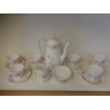 Queen Anne 'Roseanne' part coffee set comprising of tea pot, milk jug, sugar bowl, 6 cups and 4