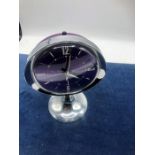 Retro Westclox Big Ben Repeater purple and chrome made in Scotland 7 1/2 inches tall