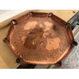 Art Nouveau Copper Tray 24 inches wide