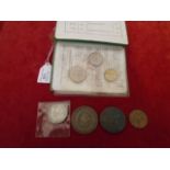 Spanish Coins plus other in purse