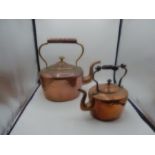 2 copper goose neck kettles