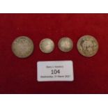 Silver coinage George IV 1890 & Victoria 1883 3d victoria young head