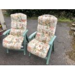 4 reclining garden chairs with pads ( need stitching on edge )