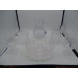 Collection of crystal cut glassware including Royal Doulton and 2 boxed Edinburgh brandy glasses