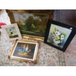 collection of oil on board. unsigned