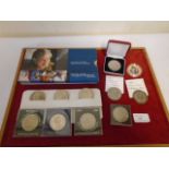 Collection of commemorative 5/- crowns, 2011 Cook Islands 1 Dollar coin and 3 Five Pound Princess