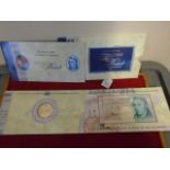£5 Crown set and note golden wedding 1997