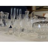 collection of crystal cut glass ware