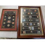 2 framed coin collections, the Queen Elizabeth II golden jubilee and the 20th century collection