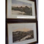 B W Leader prints- Departing day at Tintern and early morning at gorning on Thames