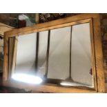 Vintage Oak Framed Wall Mirror 25 x 14 inches