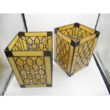 2 Glass / Resin Light Shades 9 x 6 1/2 inches ( one cracked )