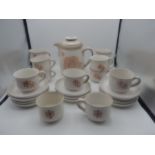 Denby part tea service comprising of Tea/coffee pot, 12 cups ,11 saucers and a sugar bowl