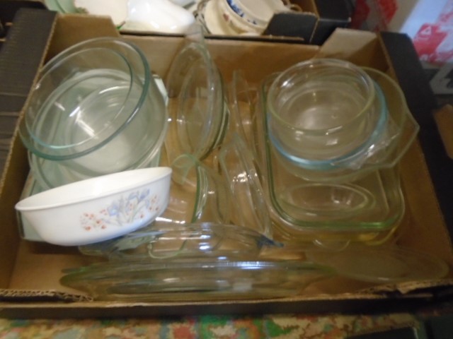 Box of Pyrex dishes