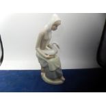 Casades porcelain figure of girl with a duck 23cm