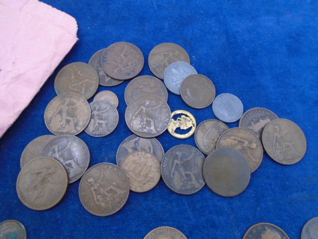 Quantity of copper to incl George III 1/2p, Victoria penny x4, Edward VII penny x3 plus others - Image 2 of 6