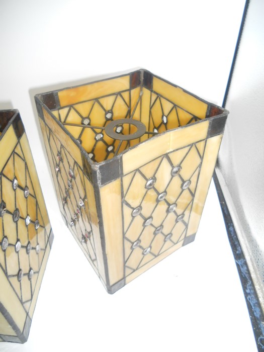 2 Glass / Resin Light Shades 9 x 6 1/2 inches ( one cracked ) - Image 2 of 4