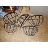 5 Wrought Iron Wall Mounted Planters