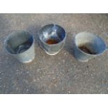 3 Galvanised Buckets ( one bottom rusted out )