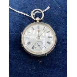 Silver pocket watch Chester 1900 ( glass loose )