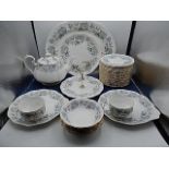 Royal Albert 'silver maple' part tea set comprising of 22 side plates, 16 saucers, 13 cups, cake