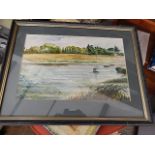 Shirley Coughlan watercolour Riverside 13 x 9 inches