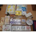 vintage cake decorations and cooking set with collection of decorative soaps