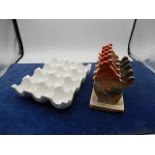 ceramic egg holder and chicken toast rack