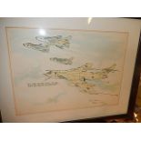 signed Watercolour Victor mk2 Bomber refuelling 11 x 8 inches