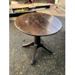 Georgian pedestal oak table ( originally tilt top )