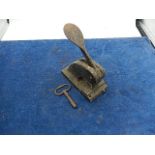 Cast Iron Press " Walmsley Downham Mkt " and clock key
